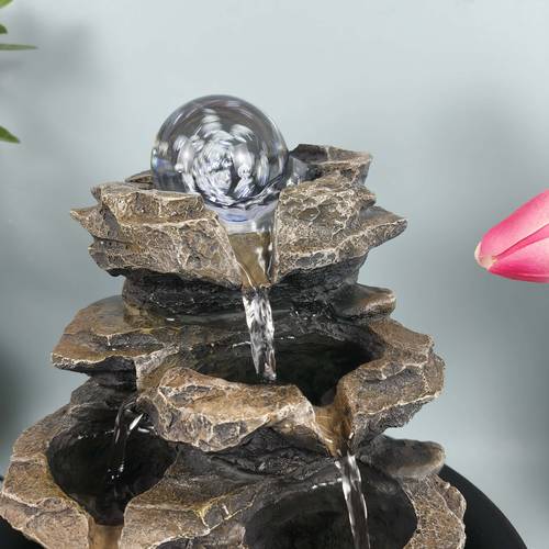 item picture 1pc minimalist artificial rock waterfall fountain a desktop fountain for home an office decor for attracting wealth suitable for spring and summer easter and as a gift for housewarming or business
