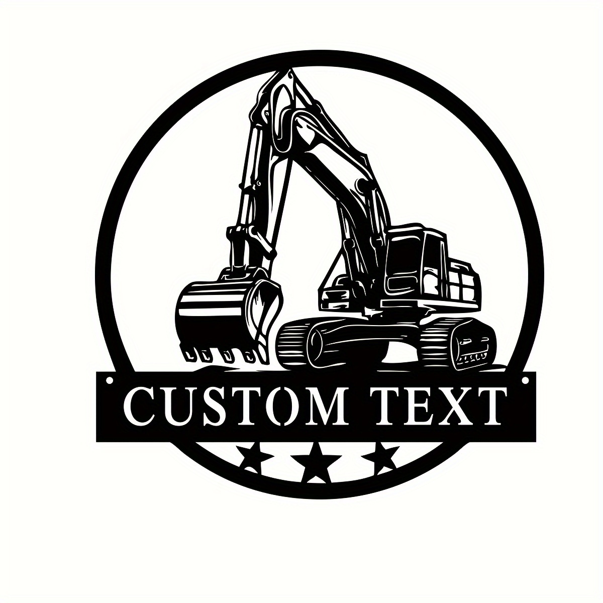 TEMU Custom Excavator Metal Wall Sign - Excavator Metal Wall Art - Backhoe Metal Decor - Business Gift - For Man Cave - Father's Day Gift