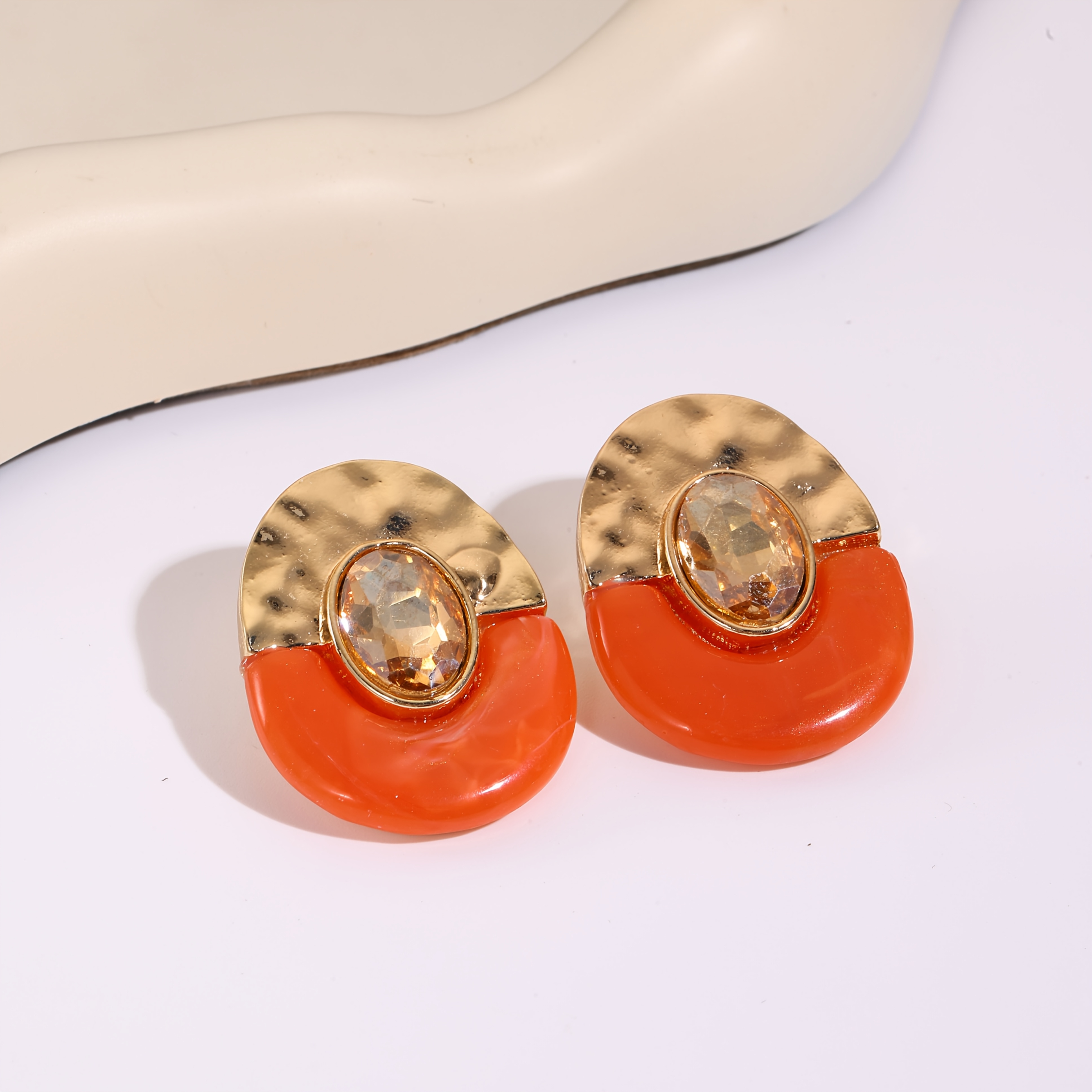 Women's Light Luxury Texture Patchwork Earrings, Daily Wear