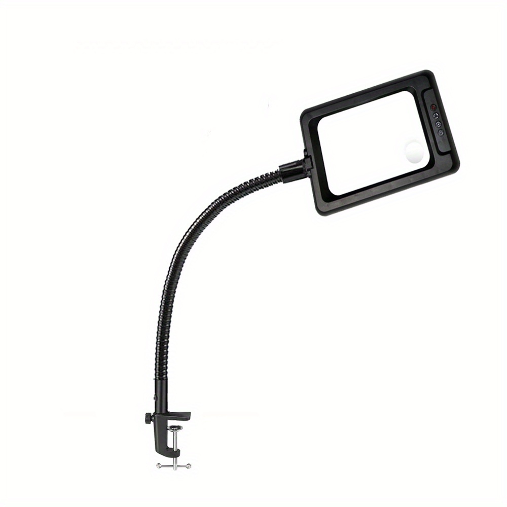 Desktop Clip On Led Magnifying Glass - Rectangular Acrylic Lens Magnifying 1.5x-6x, Adjustable Cantilever, Suitable For People To Read, , Sew, Draw, Work , Repair Welding