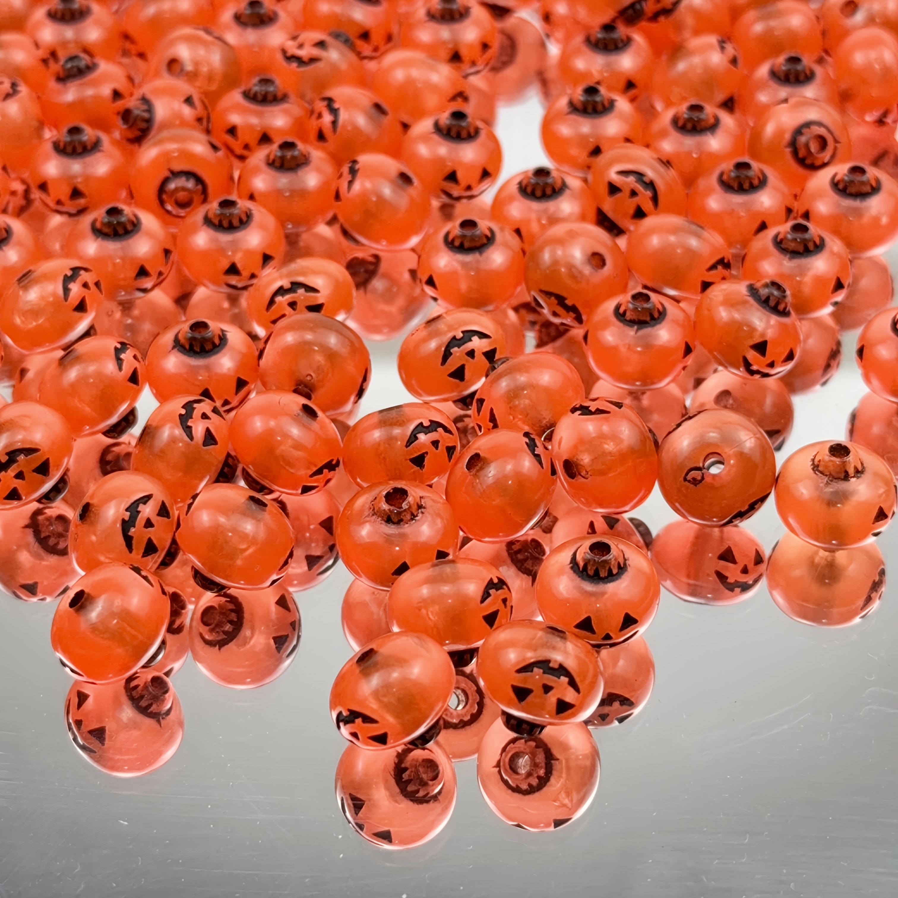 TEMU 70 pz Perline a Zucca Trasparenti con Adatte per Artigianato Fai da Te, Ghirlande, Decorazioni - Perline Acriliche Non Fai-da-Te per Regali di