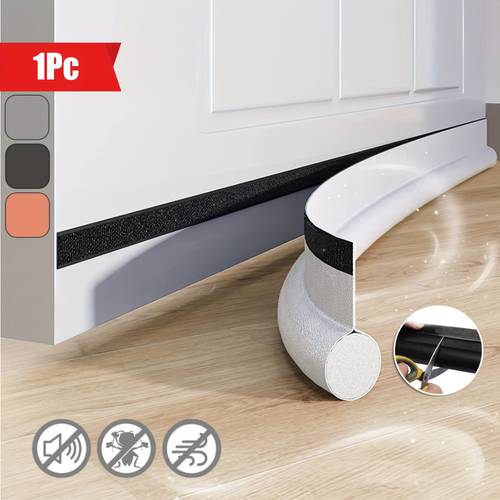 1pc heavy duty door seal strip adjustable self door noise barrier draft proof door seal for doors draft proof soundproofing compatible