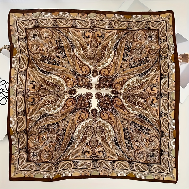 Vintage Style 27.56-inch Square Scarf - Soft And Y Polyester, Women's Versatile Fashion Accessory |