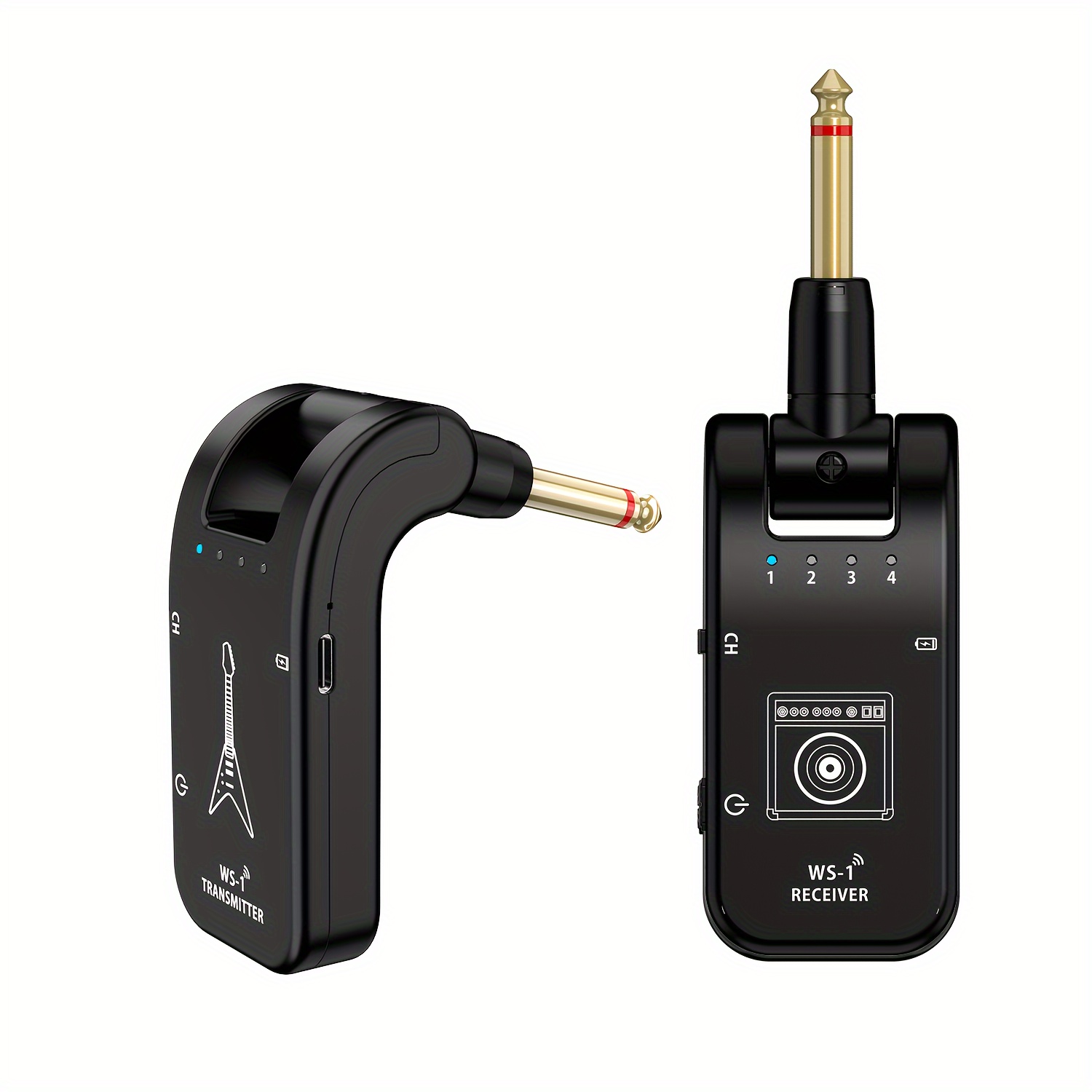 

2.4ghz Wireless Guitar System Built-in Rechargeable Lithium Battery Wireless Guitar Transmitter Receiver For Electric Guitar Bass