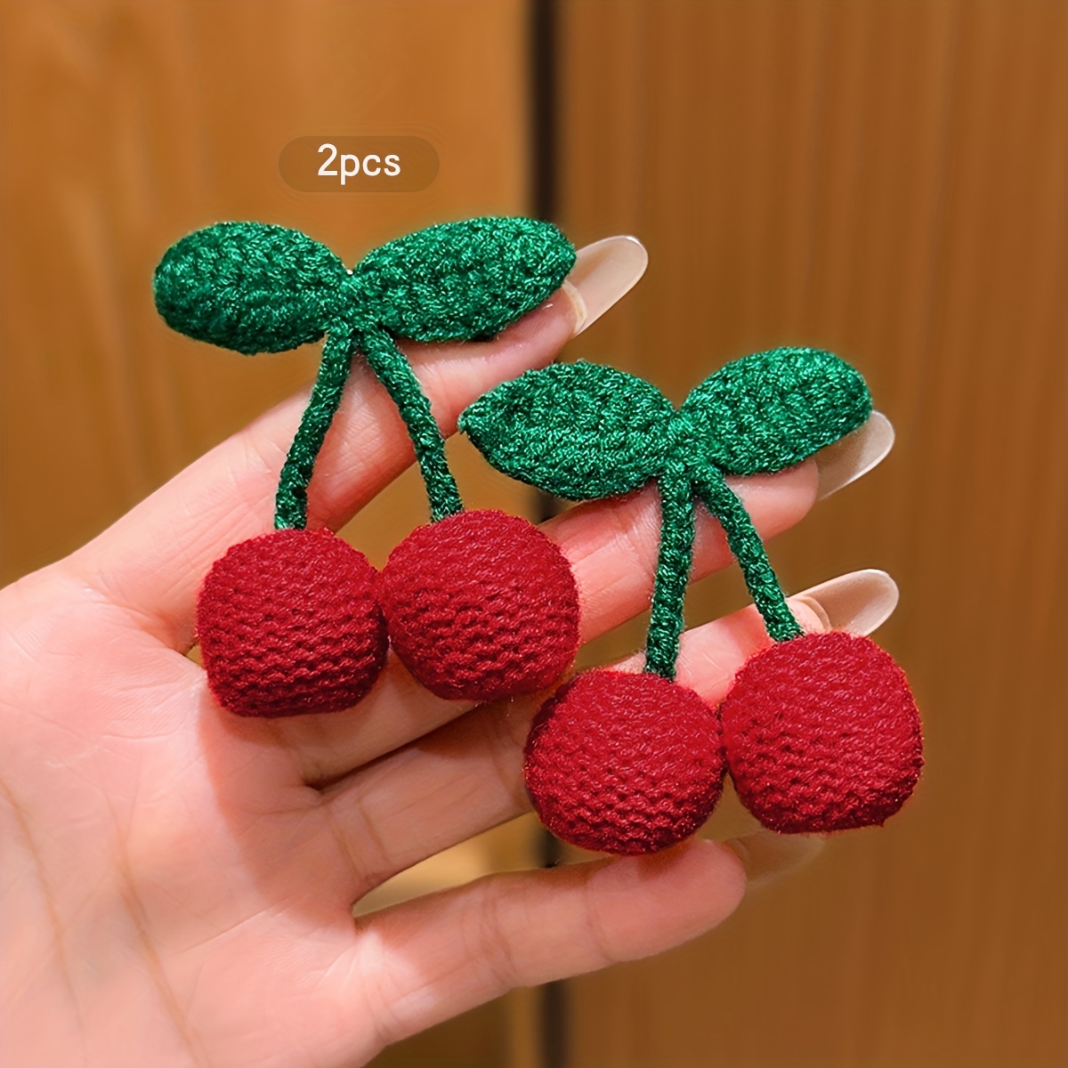 Image of 2 Knitted Hair Clips, Hair Accessories Suitable For Daily Use