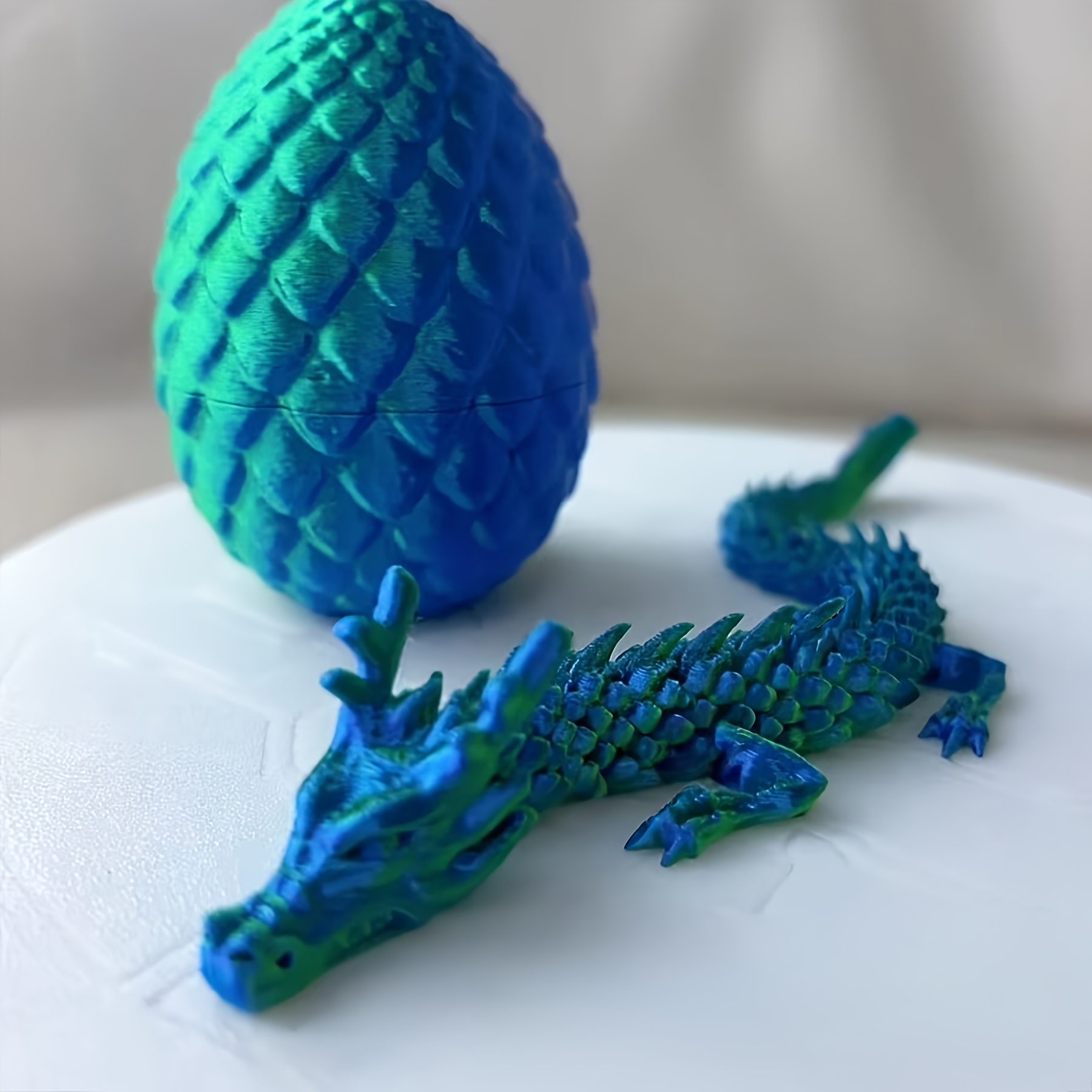 2pcs Of 3d Printed Dragons And , Surprise Trinkets (including 1 Dragon And 1 Dragon Egg), Movable Joints, 5.1-inch Dragon And 2.76-inch Egg, Animals, Christmas, Halloween, Easter Gifts