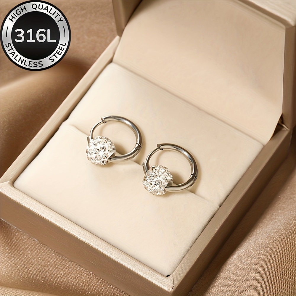 TEMU High-quality Stainless Steel Hypoallergenic Golden Hoop Earrings, Anti-fade, Simple And Elegant, Fashionable Women's Earrings For Daily Wear Or