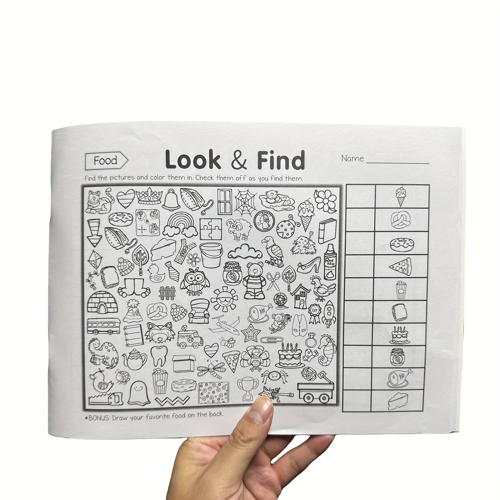 Find the Hidden Pictures, Find the Same Image and Color It, a Fun and Engaging Book with 18 Contents, Helps Improve Focus, Attention and Observation Skills, Includes Answers