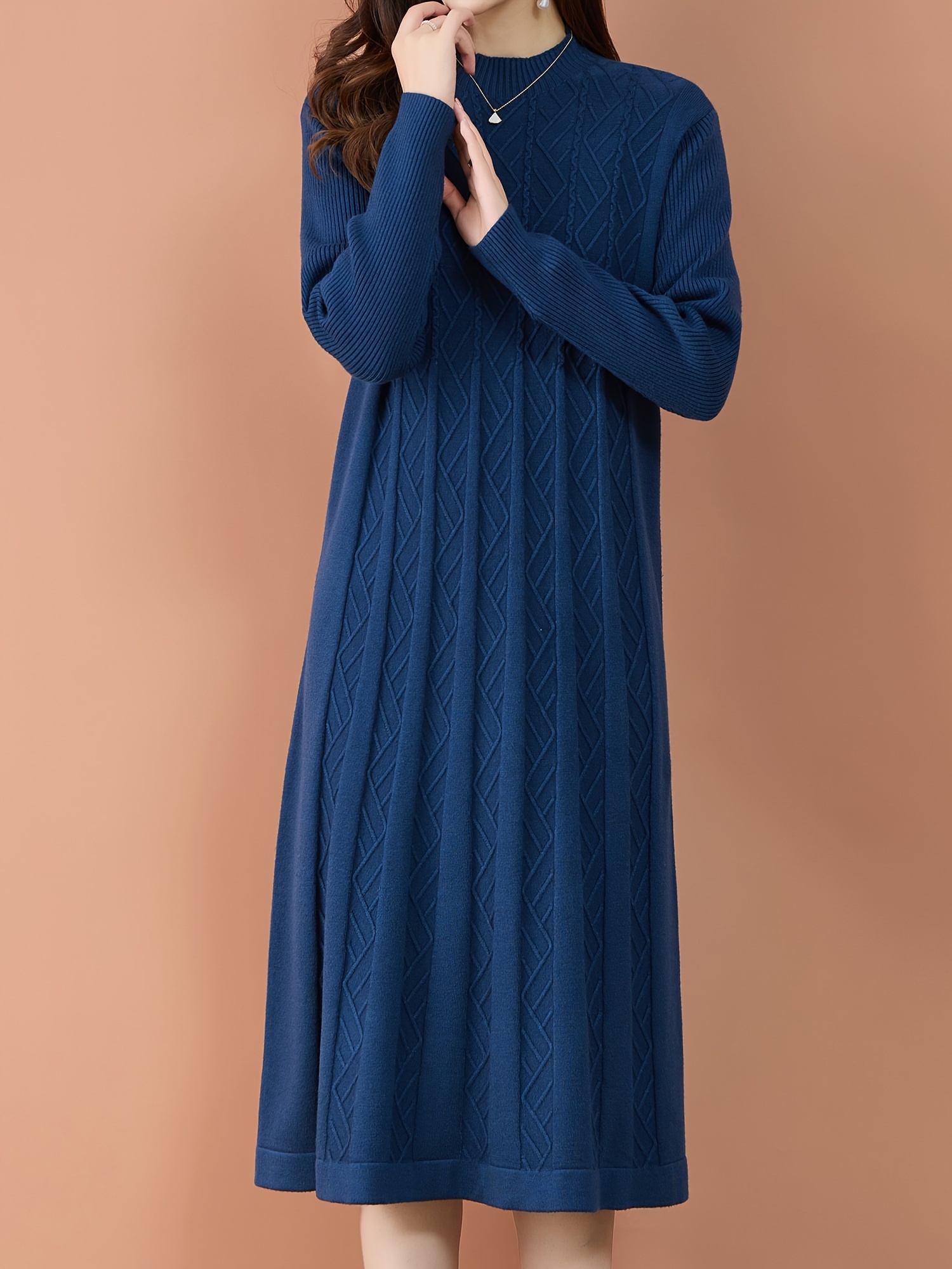 blue midnights dress taylor swift Floral Embroidery Knee Length Long Sleeve Chinese Style Turtleneck Swe –  IDREAMMART