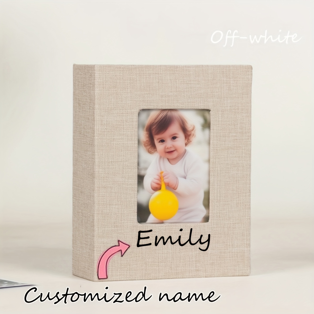 TEMU Personalized Photo Album With Custom Name/text - 6-inch Large Memory Book, 100 , Personalized Cover & For Family, , Showers, Weddings, Birthdays
