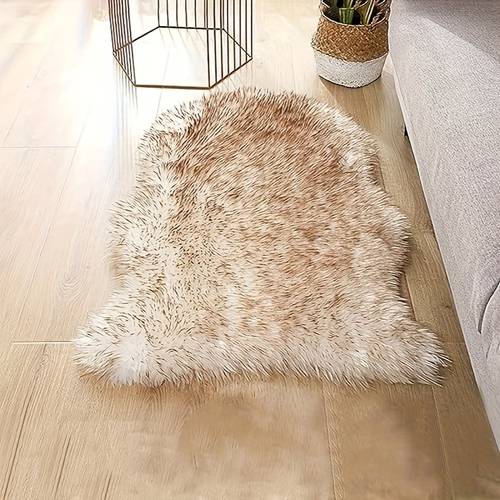 sheepskin rug machine washable soft and fluffy home decor christmas decoration 23 6 x 35 4 inches 60 x 90 cm suitable for sofa chair bedroom bedside living room area perfect christmas gift