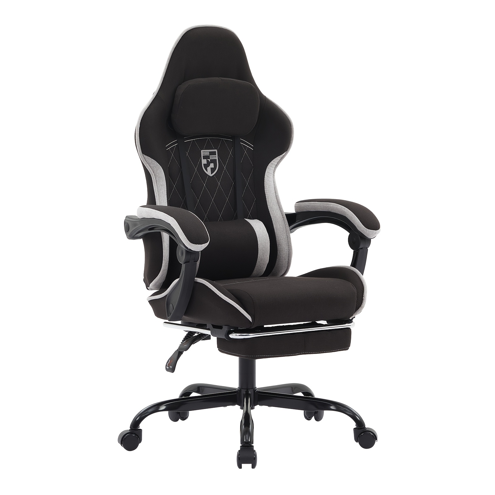 Gaming Chair Ergonomic Computer Chair (with Footrest) Office Chair Lumbar Support Backrest Adjustable Height Recliner Black Red
