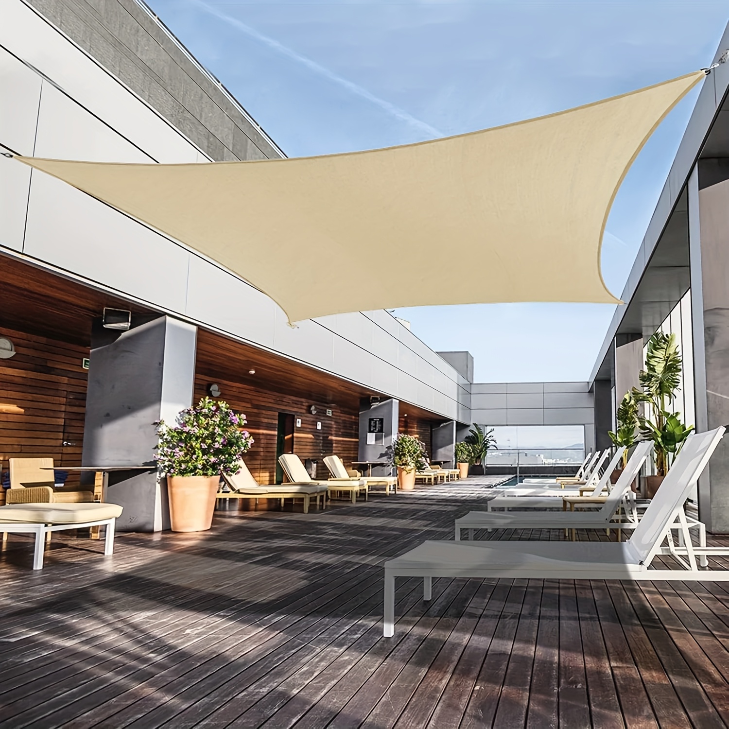 [UV Block Shade Sail] Heavy Duty Rectangle Curved Edge Sun Shade Sail 1pc | 95% UV Block Breathable Canopy with Easy Install - Patio Garden Backyard Outdoor Shade Cloth