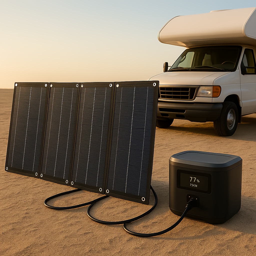 TEMU 2026 Portable 18v Solar Charging Kit With 100a Smart Controller For Camping Rv Outdoor Travel Emergency Power Holiday