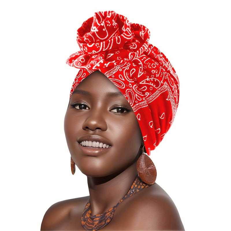 elegant floral print turban hat soft polyester - Temu