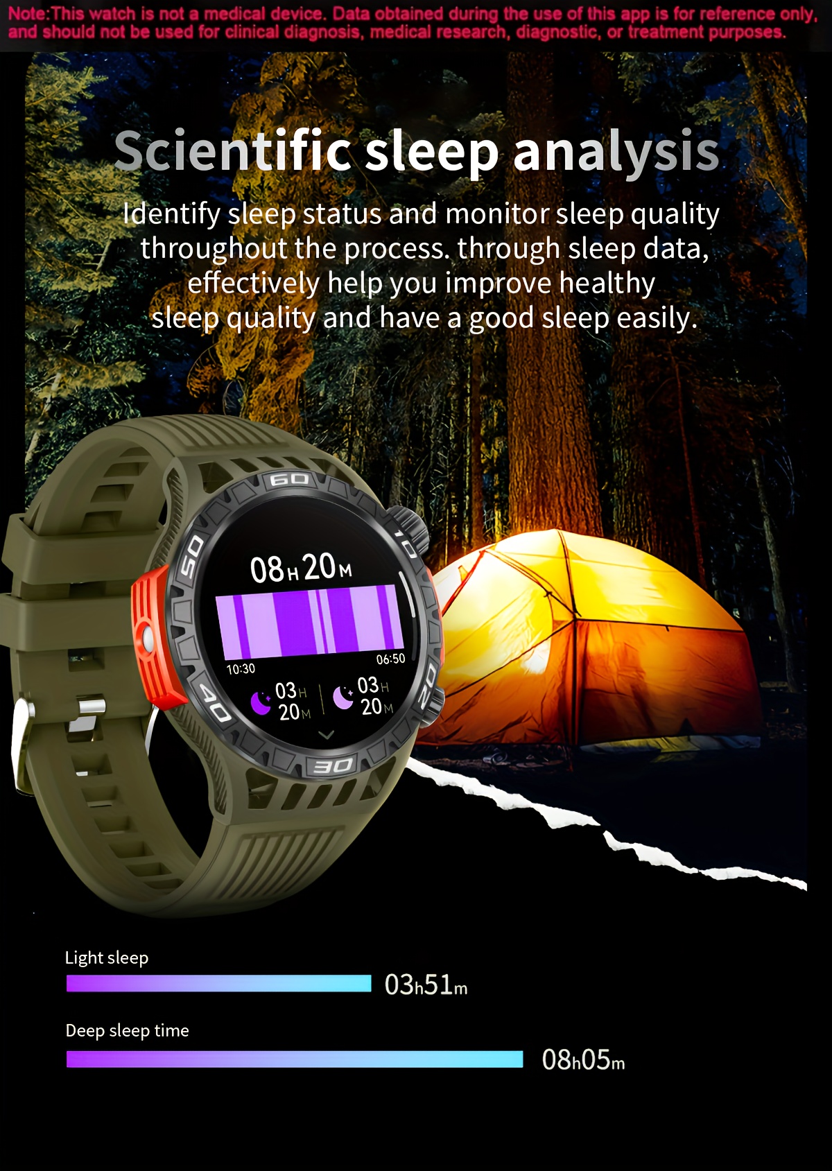 1 montre intelligente de survie air, avec écran led de 1.46 et batterie de 450 mah, podomètre , moniteur de fitness, cadeau pour femmes et hommes, compatible avec iphone et détails 11