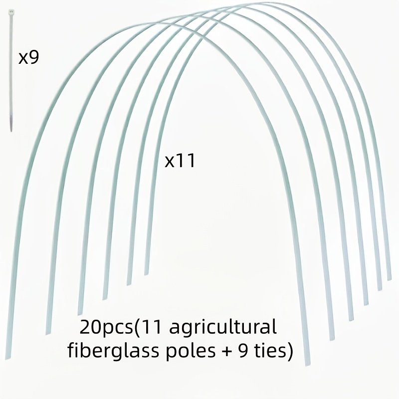 TEMU 20 tiges en fibre de verre agricoles, résistantes à la corrosion et bien isolées, non conductrices, pour poteaux de support de tente,