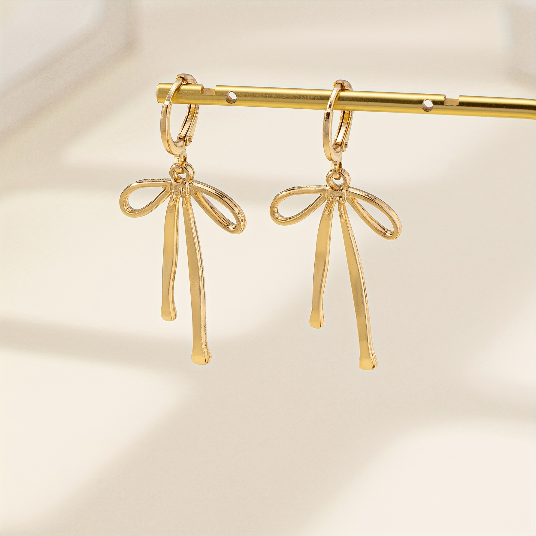 Bowknot Stud Earrings 14K Gold Plated Ear Post Accessory