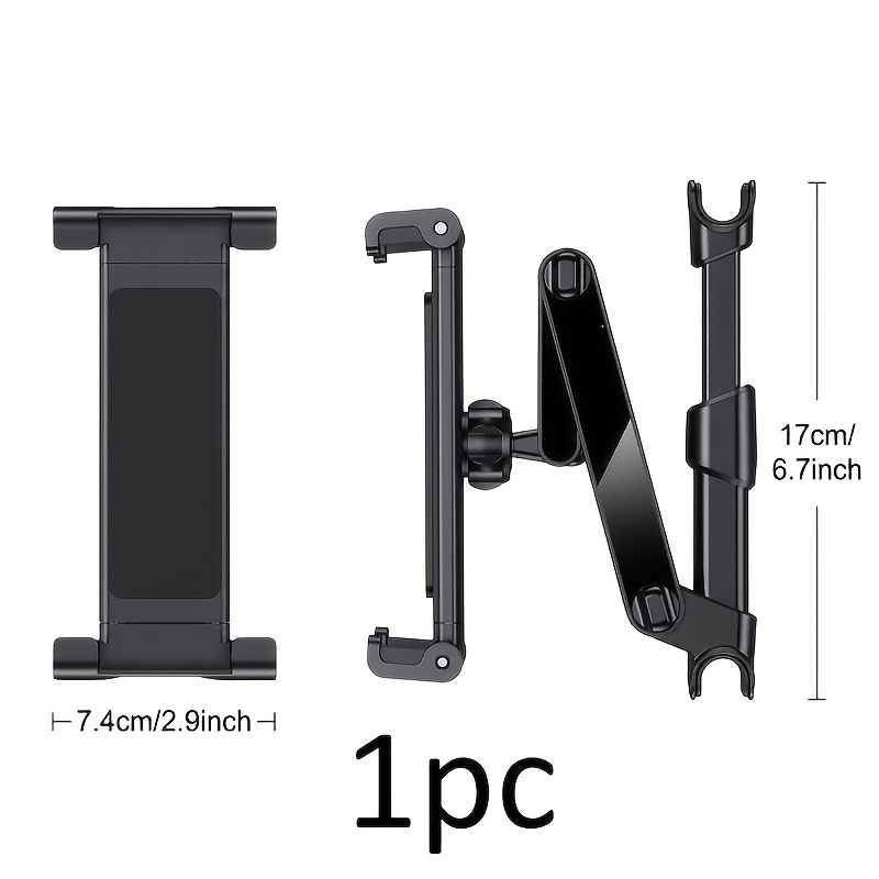 TEMU Car Headrest Hanging Tablet Phone Holder, Suitable For Tablets, 360° Rotation, Fits Devices Measuring 4-5inch, Adjustable Size, High Stability,