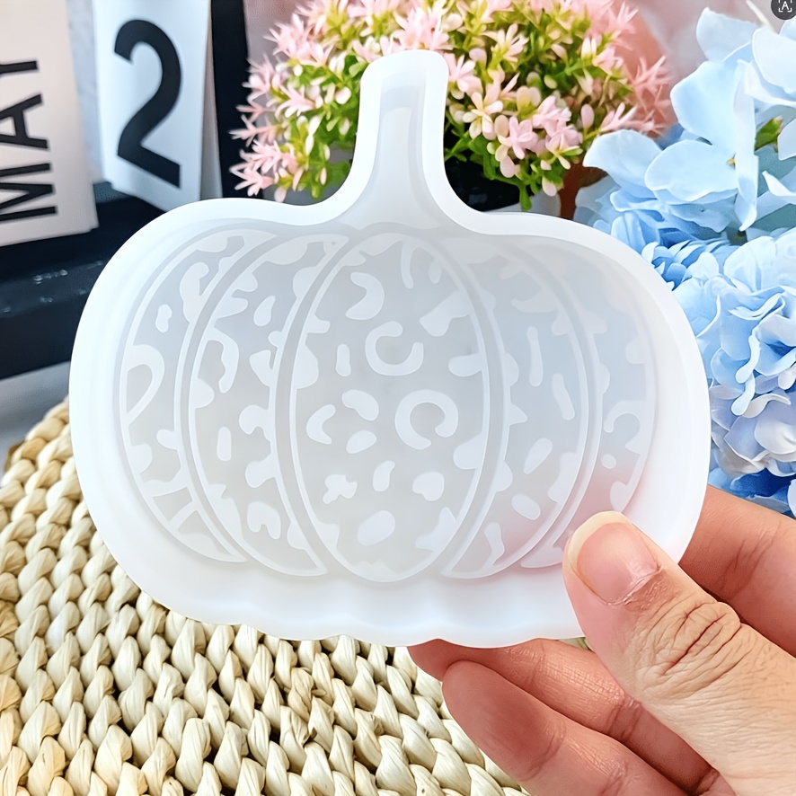 TEMU Leopard Print Pumpkin Silicone Mold, Luxury Textured Mold For Fall Candles, Resin Trays, Plaster Ornaments, Reusable And