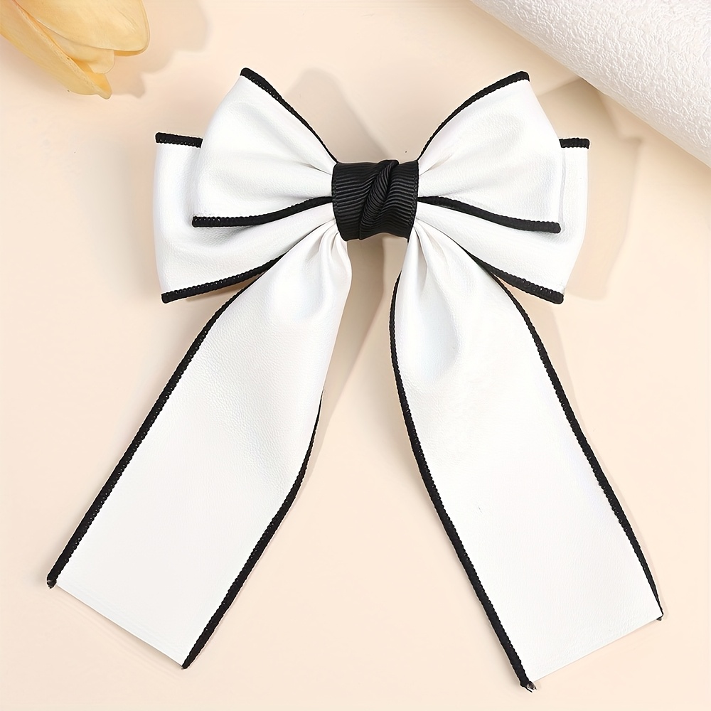 Image of 1 Piece Of A Layered Bow Hair Clip Designed For Women, Featuring A Minimalist Bowknot. This Nonslip Clip Serves As An Hair Accessory For Everyday Use