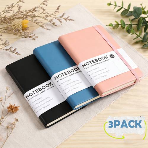 3pcs 1pcsline notebook suitable for men and women for writing work leather and hard gsm thick paper