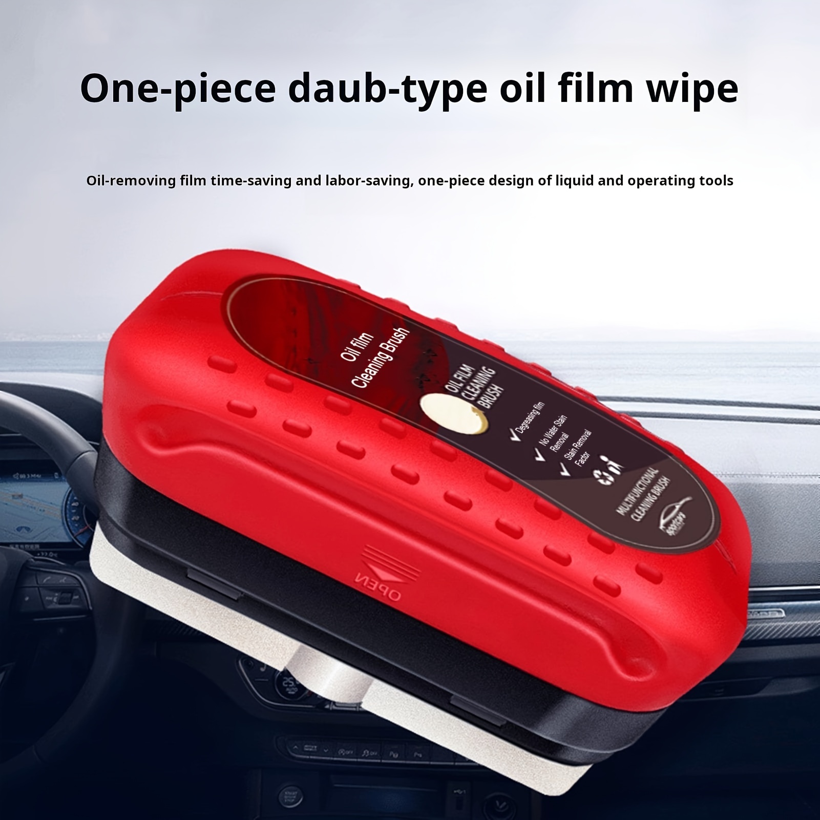 universal car glass oil film remover with foam applicator   cleaning solution 120ml reusable   type brush for   details 5