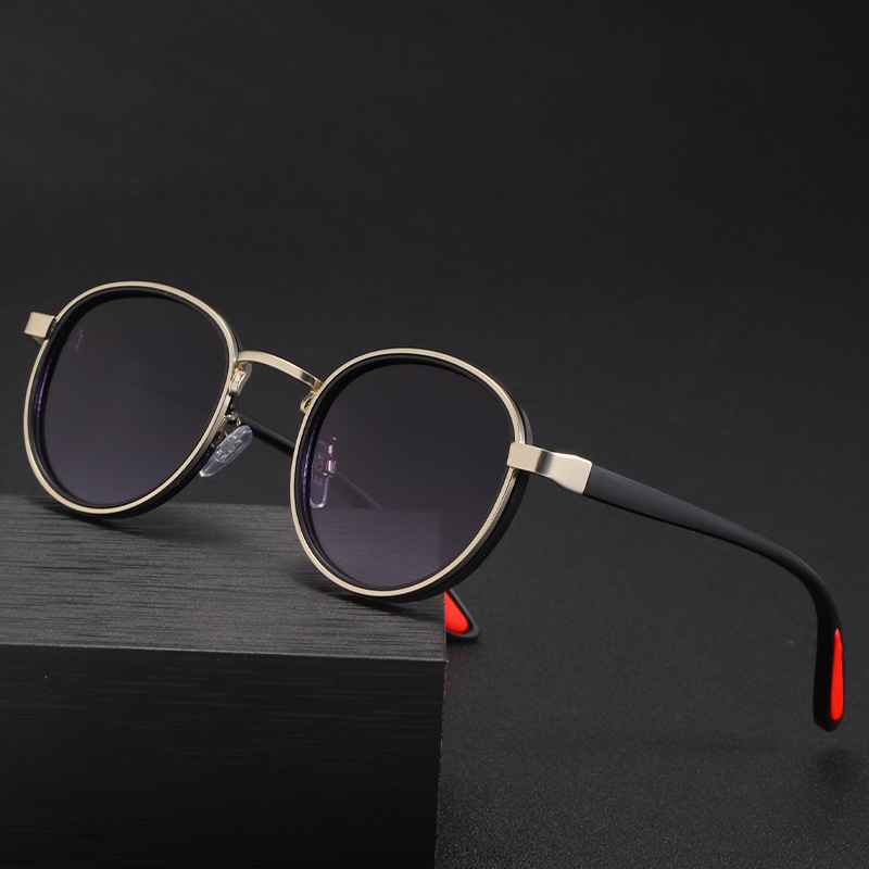 1 Pair of Trendy And Cool Handsome Men And Beautiful Women Must-Have for Taking Photos, Suitable for Both Men And Women, -Color Optional High-End Minimalist Style Popular Round Frame Glasses, Without Battery