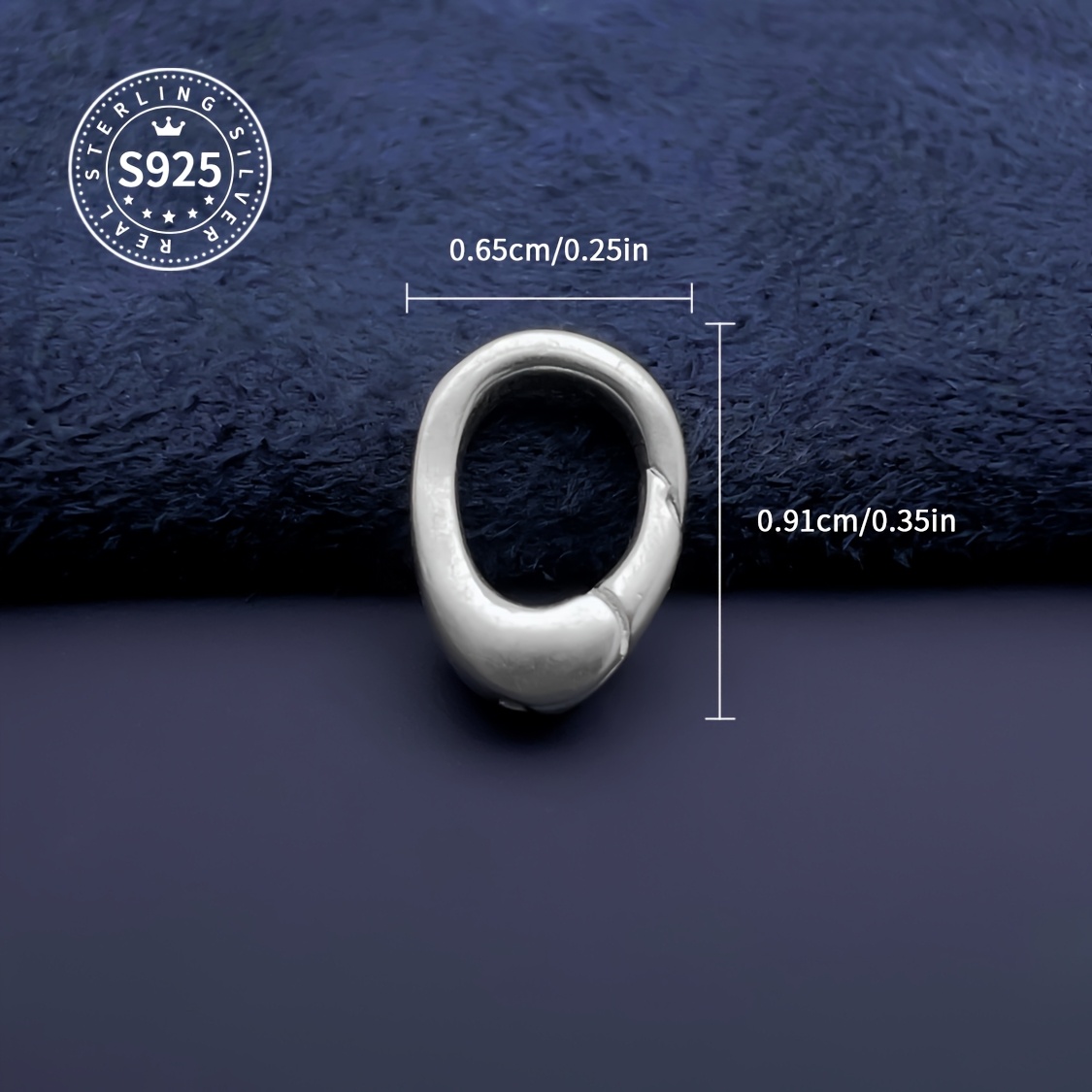 S925 Sterling Silver Thickened Oval Universal Clasp for Jewelry Linking