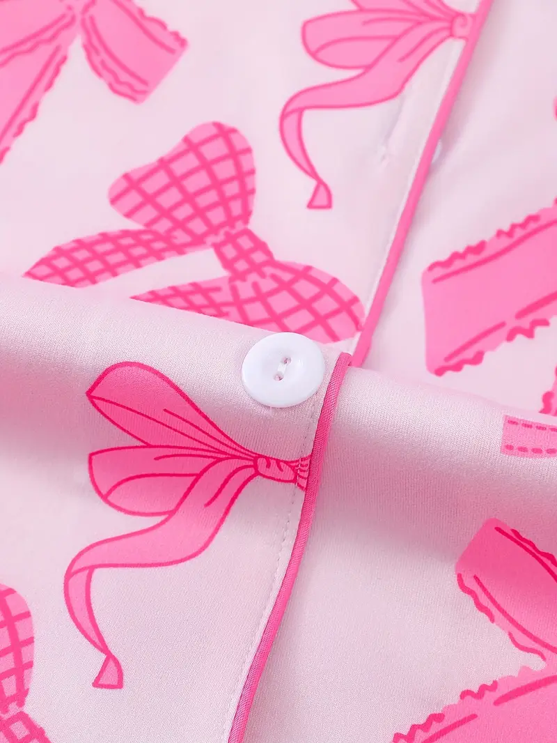 three sets of womens pajamas set womens pajamas set combination knitted fabric short sleeved button top and matching pants full body print collar and pocket details suitable for adult pajamas set Product details 15