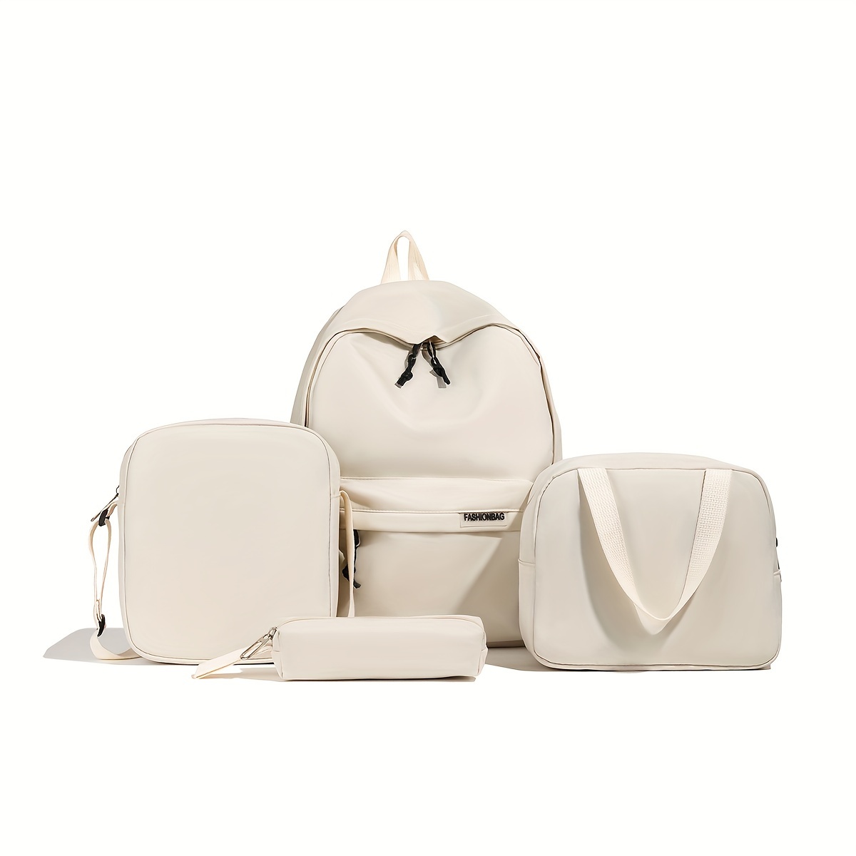 Mochila de 4 piezas, bolso cruzado, bolso y bolso para bolígrafo, mochilas de viaje informales clásicas de color sólido para hombres y mujeres, mochila de gran capacidad, mochilas escolares, bolsas para libros para niñas y estudiantes, mochila grande para estudiantes escolares de estilo preppy - Imagen 30