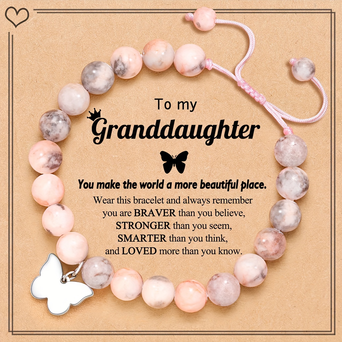 Pink Butterfly Charm Bracelet