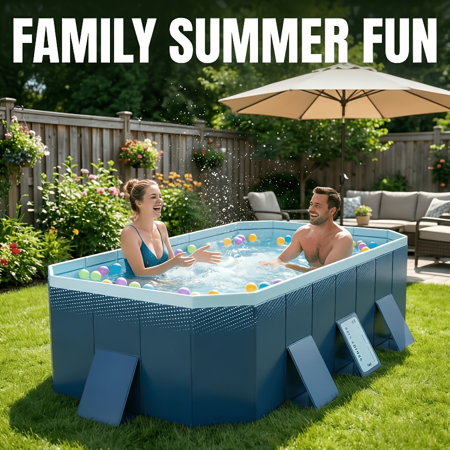 118 inch folding swimming pool thick and wear resistant material inflatable free outdoor pool for gardens
