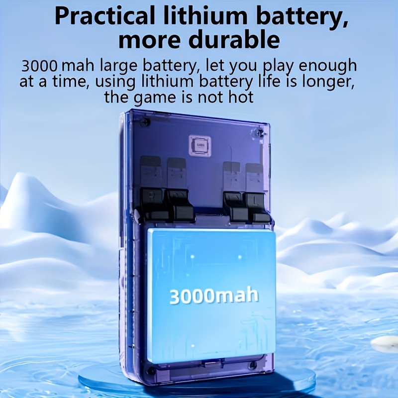 7 Colors Available, Retro Handheld Game Console R36S with 3.5-inch Screen Classic Entertainment, 64GB Portable Handheld Game Console, USB Charging, Rechargeable Battery, Instant Play