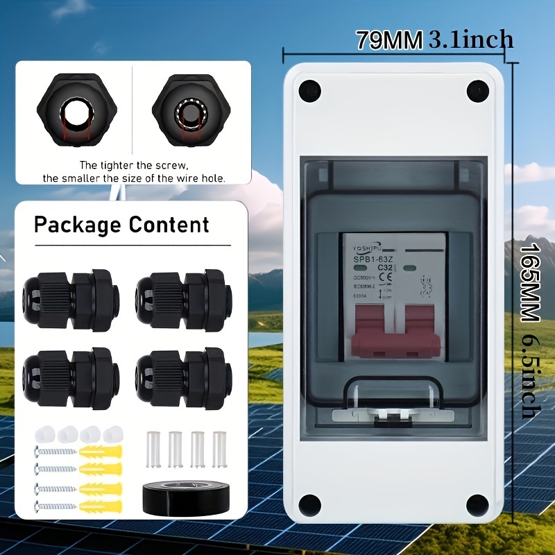 500v circuit breaker box   miniature circuit breaker   disconnect switch small household   switch suitable for indoor outdoor and rv use Product details 0