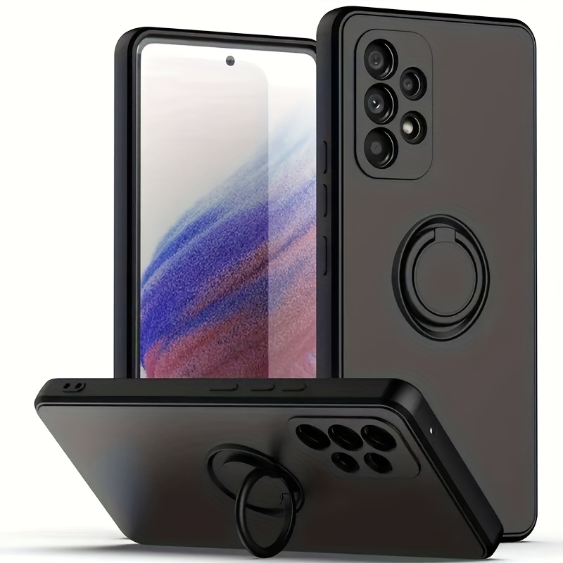 TEMU Phone Case - Luxury Premium Matte Silicone Phone Case With Ring Holder Suitable For Galaxy S25 Edge S24 S23 S22 S21 S20 Fe Ultra A56 A36 A55 A34