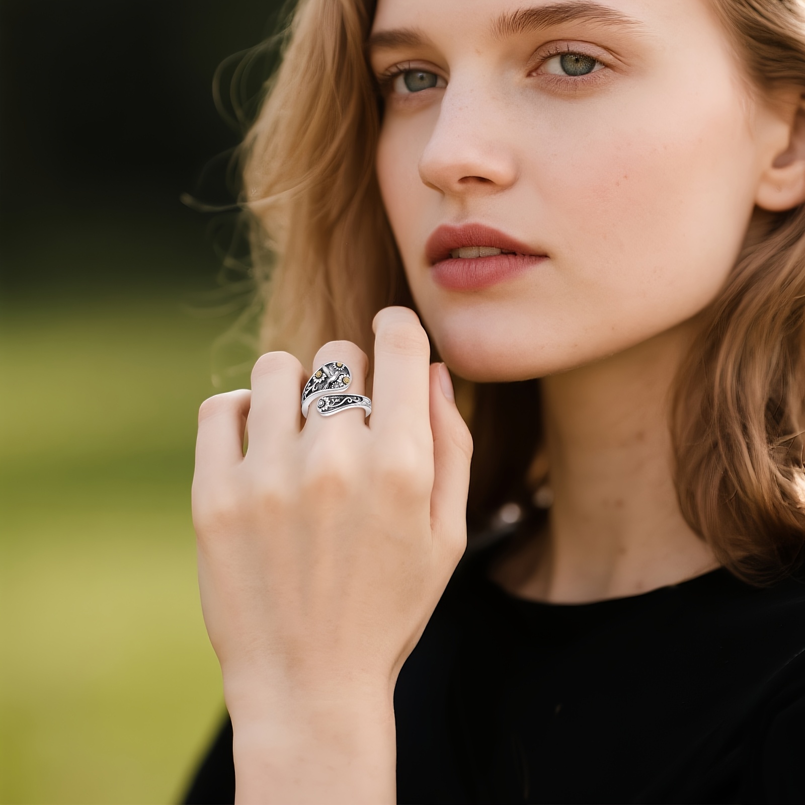 Women's Hummingbird Adjustable Ring — 925 Sterling Silver