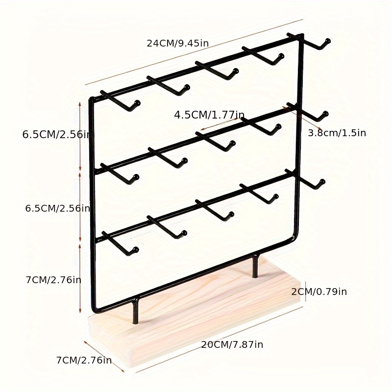 TEMU 1pc Creative Earrings Display Rack, Jewelry Storage Rack, 15-crochet Hanger Earrings Studs Jewelry Rack