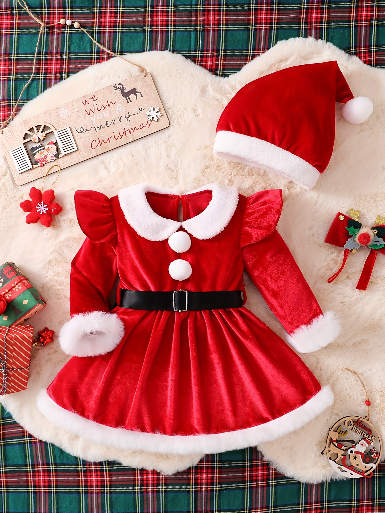 what are some adorable christmas dresses for babies Amazon.com: Aiwpstoin Infant Baby Girl Christmas Outfit Santa Romper Dress  Long Sleeve Fur Trim Velvet Xmas Princess Dresses (Red A, 0-3 Months):  Clothing, Shoes & Jewelry