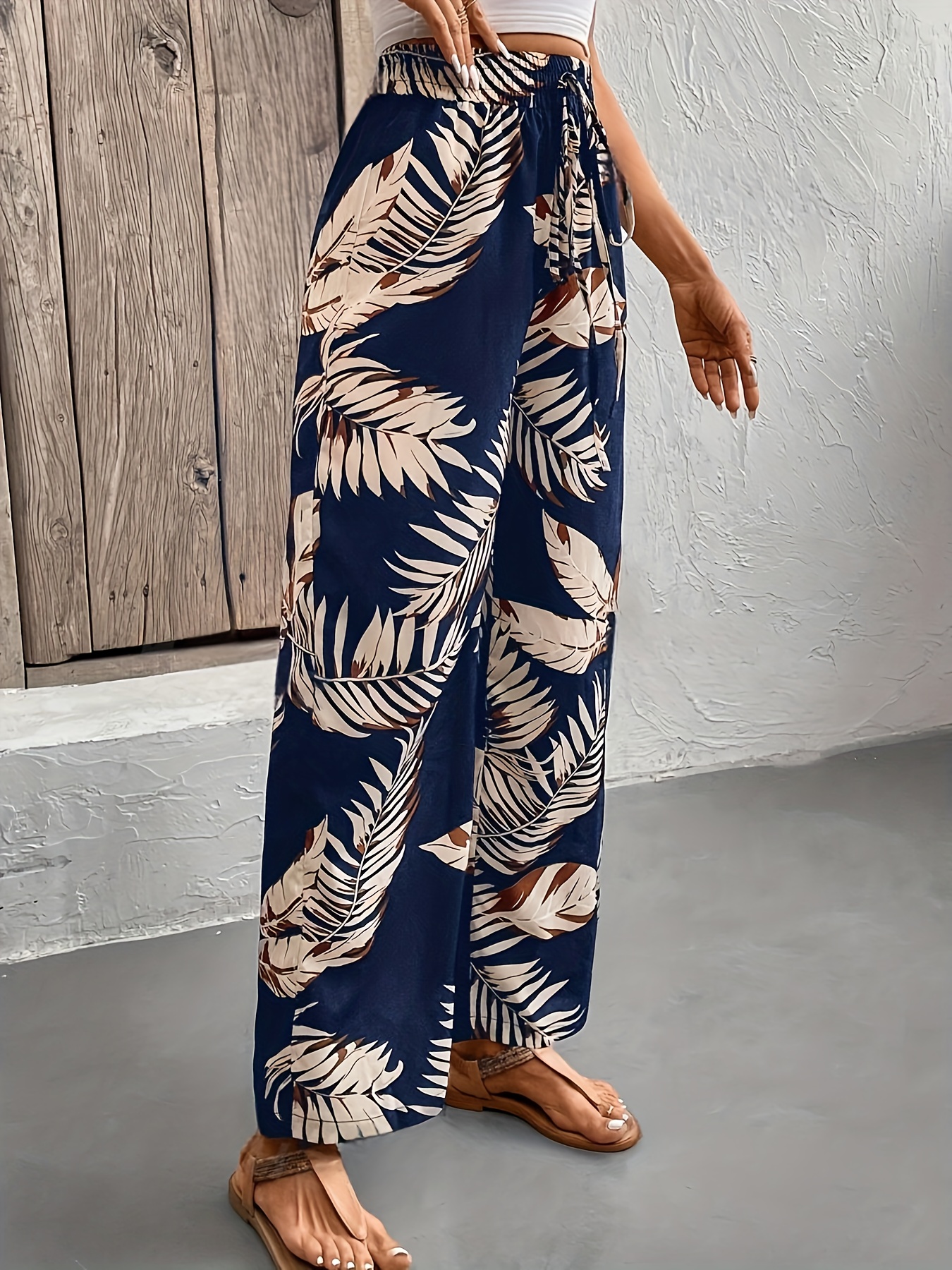 【THEAIRTOWN】Flower Punching Waist Drawstring Wide Pants ★ THEAIRTOWN】Punching Flower Wide Pants Q3YB06WFMT0-P8EO-ALT1