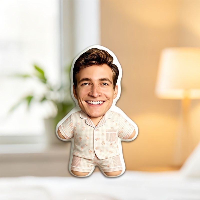 TEMU Custom Personalized Face Photo Pillow, Double-sided Printed Cushion, Multiple Colors , Suitable For Sofas, Beds, And Cars, Body-shaped Cushion