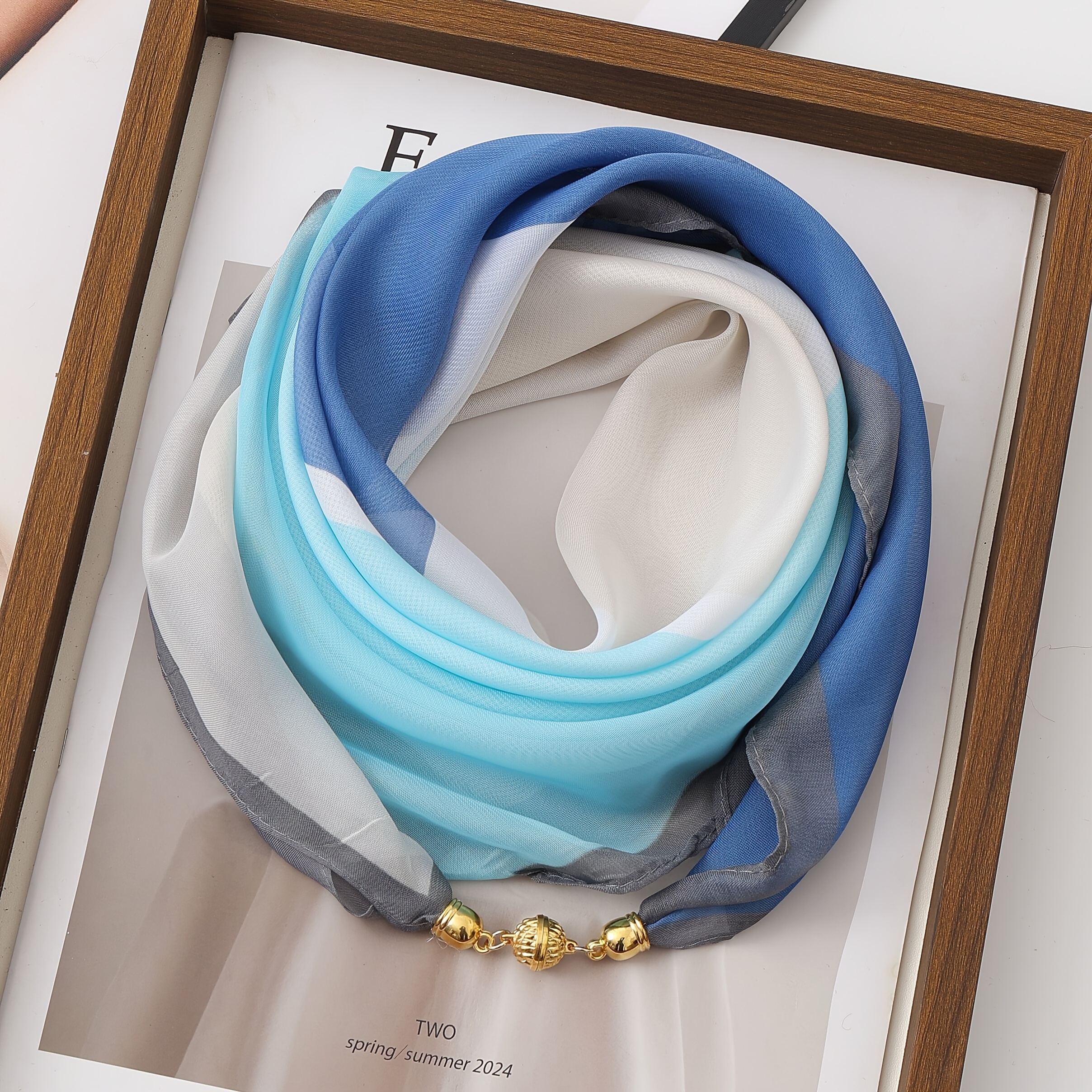 E-shop Eleganter dünner transparenter Schal, magnetisch, 100% Polyesterfaser, Handwäsche oder professionelle chemische Reinigung, Chiffon-Gefühl,