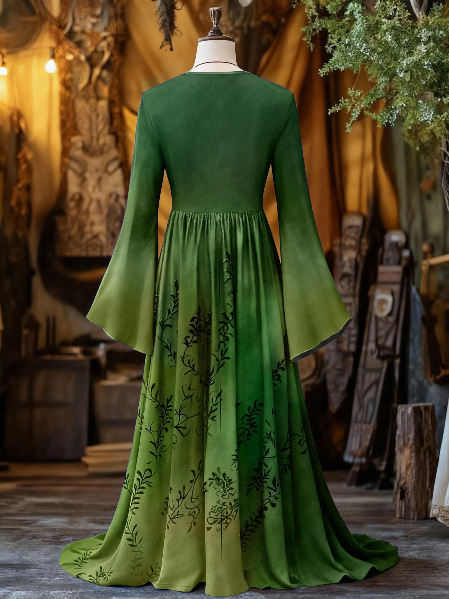 celtic design dress Mythrojan Traditional Irish Celtic Dress : Chemise and Over Dress Medieval Renaissance Costume SCA LARP : Green