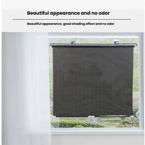 imagen del artículo 1 cortina parasol con y negros, ideal para dormitorio, , cocina, baño y , persiana enrollable retráctil universal con térmico para el hogar y , protección solar