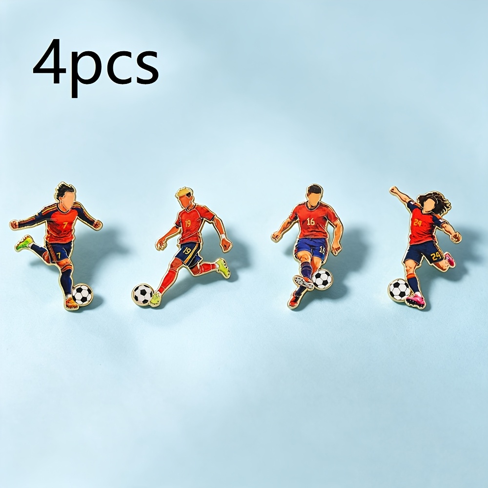 TEMU Set de fútbol de 4 piezas, combinación de fútbol de 2026, adornos y decoraciones de bolsa, regalo para fans del fútbol, decoración de esmalte de