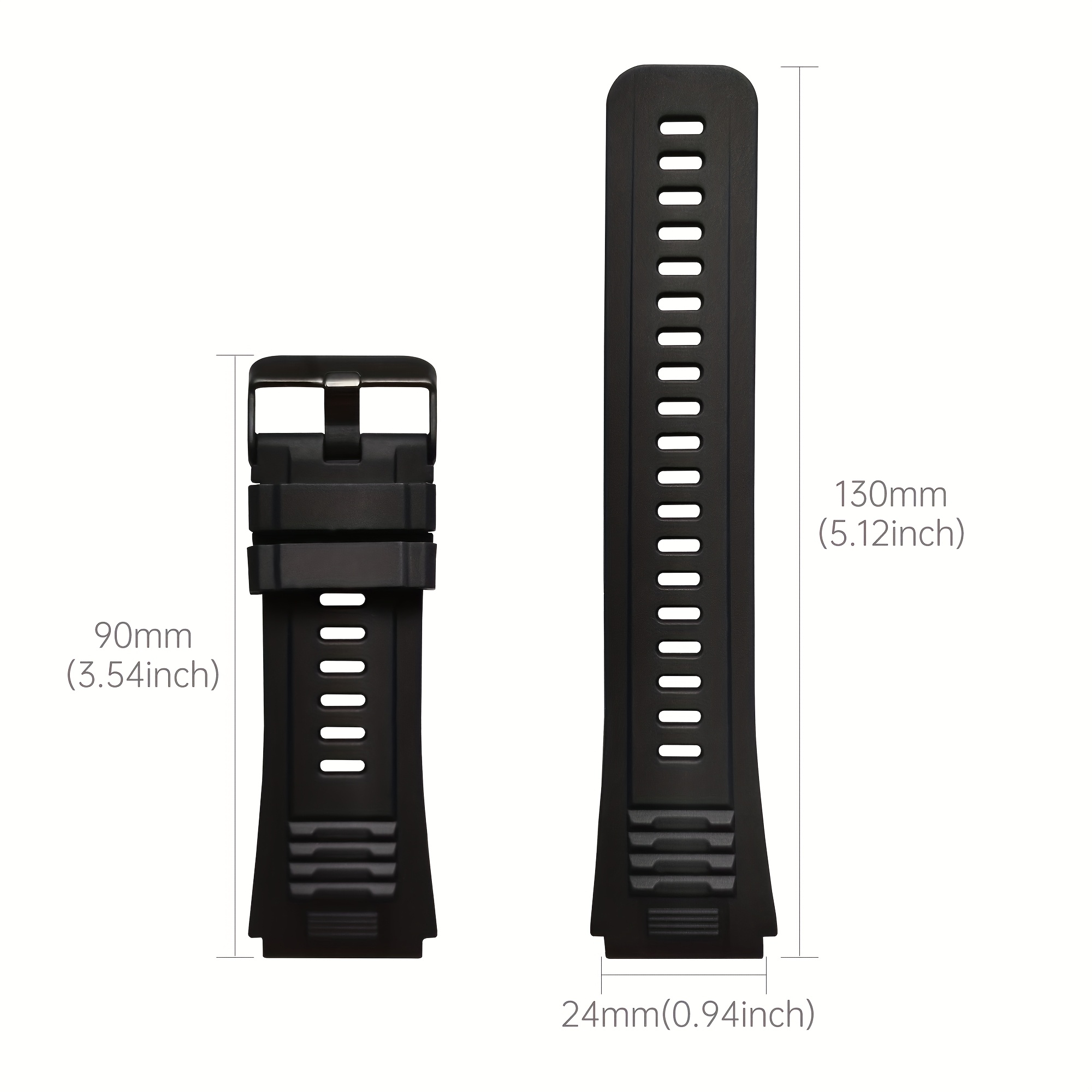 TEMU Relexfit 24mm Silicone Watch Bands - Stainless Steel , Compatible With V69/da03/v99 Smartwatch Models & 24mm Watch Bands, 1pc Set, Watch