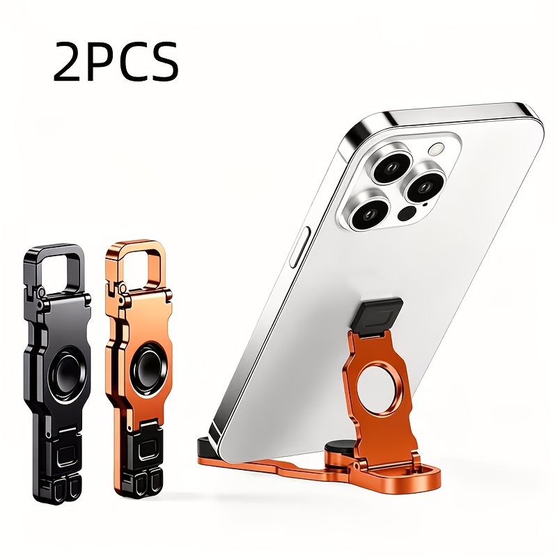 TEMU Lot de 2 supports de téléphone multifonctionnels avec spinner pour doigt, support de téléphone pliable à double charnière rotatif à 360°, adapté