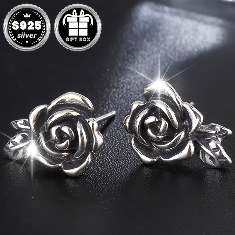 

2pc 925 Sterling Silver Earrings, 2.74g, Hypoallergenic Gothic Style, Halloween Party, Women' Jewelry, Gift Box Included