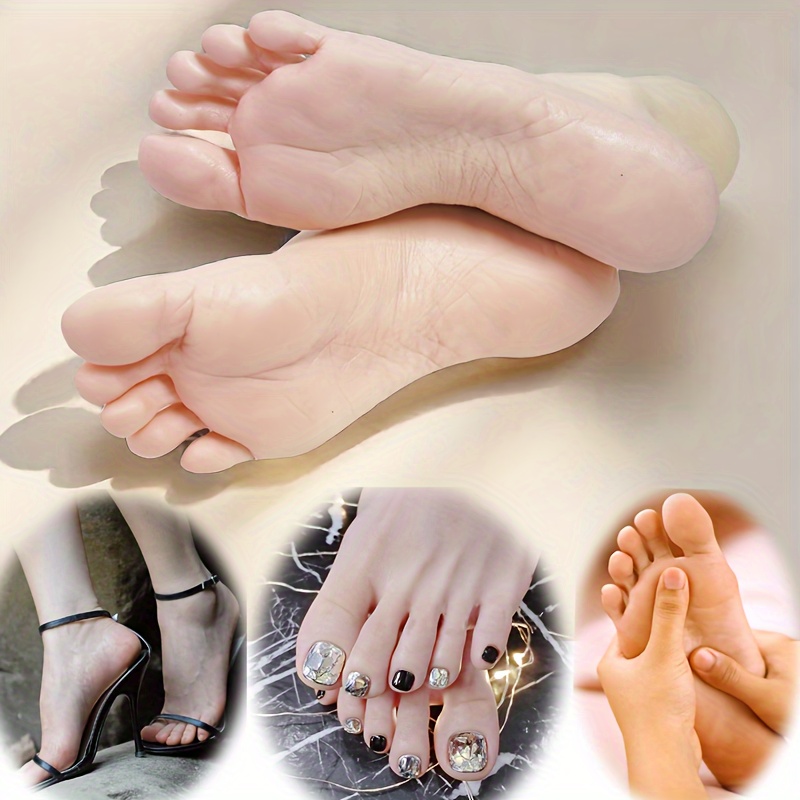Présentoir De Pieds De Mannequin En Silicone - Modèle Féminin Couleur Peau, Dimensions 20x7.6x12 Cm