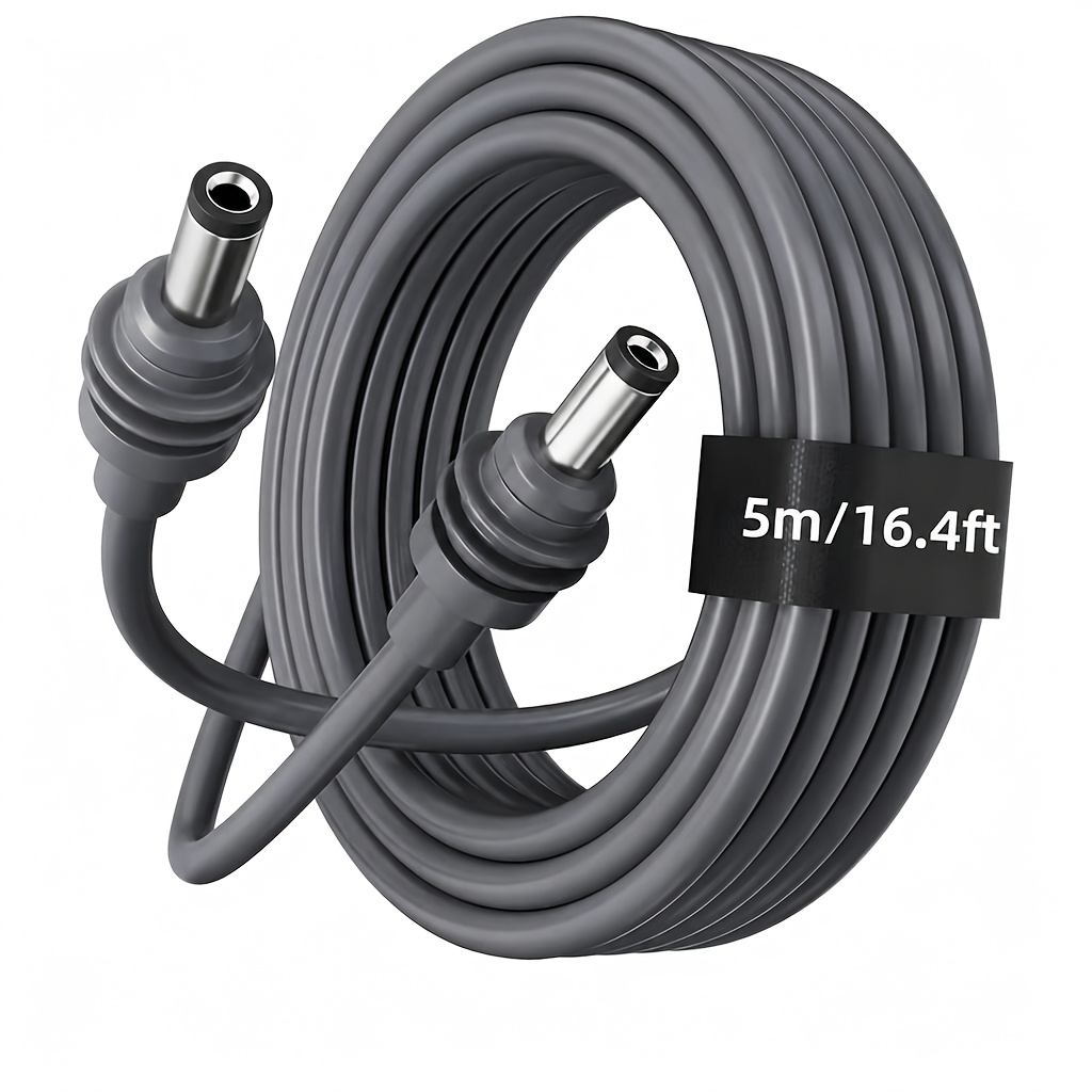 TEMU Câble d'alimentation Starlink Mini, câble d'extension à 5.5X2.1mm, cordon de connecteur de long de 16.4FT pour station d'alimentation portable,